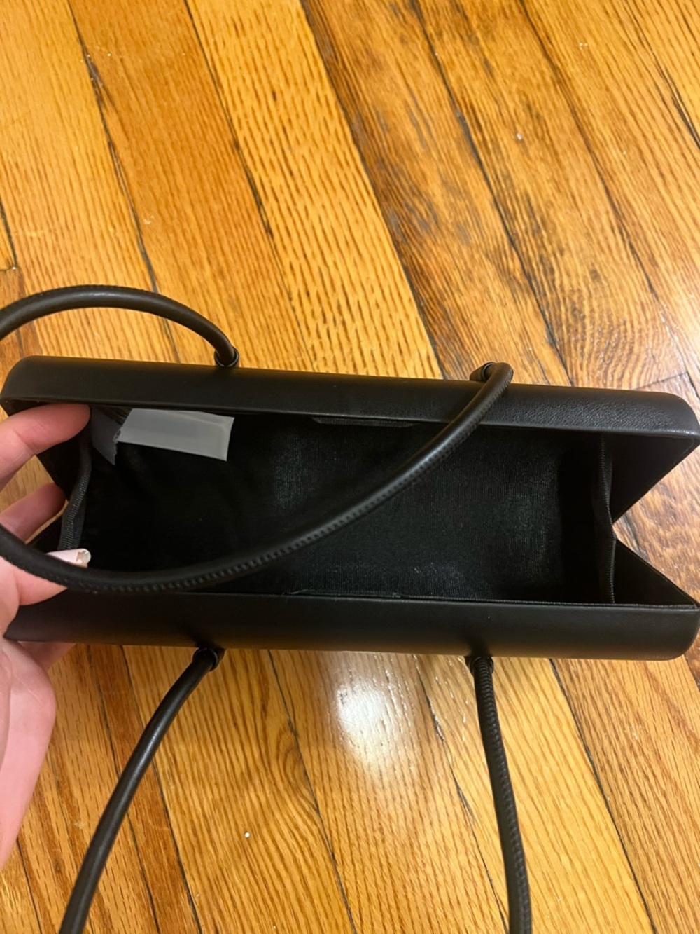 BLACK DOUBLE-HANDLE CLUTCH BAG - Picture 6 of 6